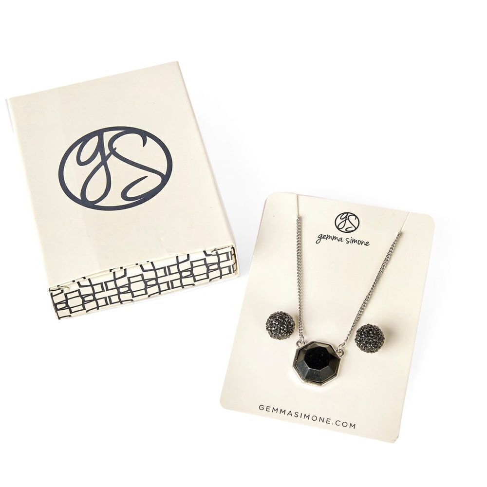 COPY - Demi Silver Necklace + Earrings Set - New in Box